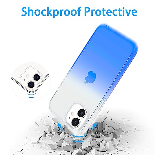 JJGoo Compatible with iPhone 12 mini Case, Soft Transparent Shockproof Protective Slim Thin Bumper Phone Cover, Gradient Blue - color: Gradient Blue