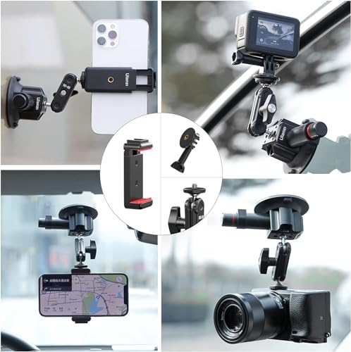 Ulanzi SC-01 Heavy-Duty Suction Cup Mount for Camera/Phone/Accessory (3"), Pump-actived Vacuum Suction Cup Mount, Magic Arm Phone Holder Action Cam Adapter Car Boats Windshield Window Mount - color: SC-01