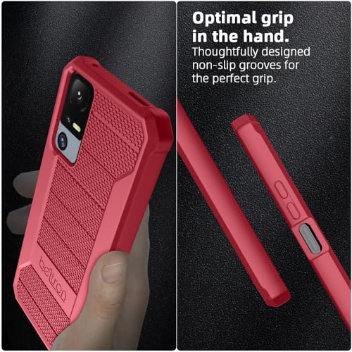 BELTRON Phone Case for Jitterbug Smart 4, Slim Industrial Strength Protective Grip Case with Reinforced Technology for TCL 40XL / Lively Jitterbug Smart4 (Red) - color: Red
