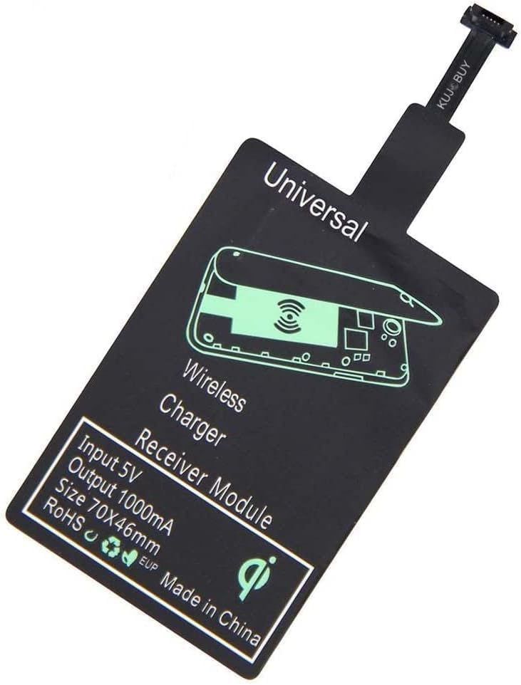 Universal Micro-USB Type A Qi Wireless Charging Receiver Patch Module Chip for Android - Fast Speed & Slim Wireless Charger Receiver - Wireless Charging Adapter Compatible with All Android Smartphones
