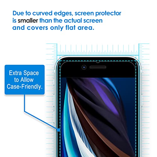 JETech 9-Pack Screen Protector for iPhone SE 3/2 (2022/2020 Edition), iPhone 8, iPhone 7, iPhone 6s, and iPhone 6, Tempered Glass Film, 4.7-Inch - size: iPhone SE3/2，iPhone8/7/6S/6 (Pack of 3)