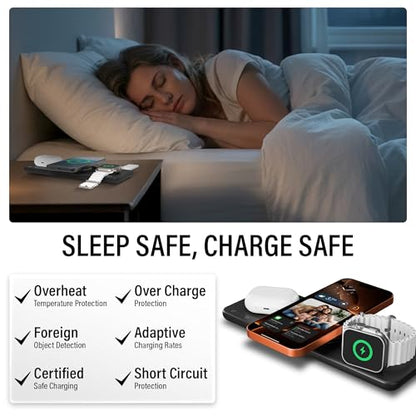 Nimble Podium 3-in-1 Wireless Charging Station for Apple, Qi2-Certified