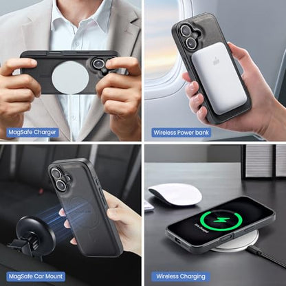 K2 2 in 1 Detachable Magnetic Phone Cases Compatible with iPhone 17 Case with Card Holder RFID Blocking, Compatible with Magsafe Wallet, Leather 6.3'' (Black, iPhone 17) - color: Black, size: iPhone 17