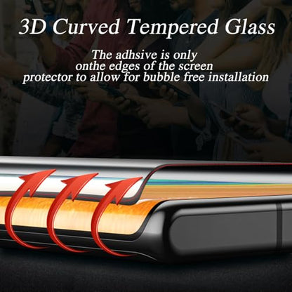 KAREEN 2 Pack Screen Protector for Samsung Galaxy S21 Ultra Tempered Glass | 3D Curved Full Coverage Film, 9H Hardness, Anti-Scratch, Case Friendly - size: Galaxy S21 Ultra 6.8-inch