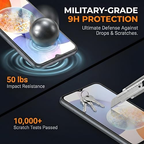 Didisky [Dust-Free Installation for Samsung Galaxy A14 5G Screen Protector, 3 Pack, Auto-Alignment Box for Zero Bubbles, [Seamless Black Edge] Full Coverage Tempered Glass, 9H Hardness, Case Friendly