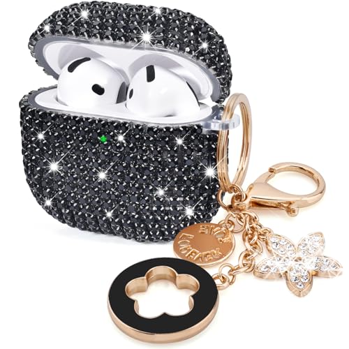 VISOOM Airpods 5 4 Cases iPods 4/5 Cover for Women,Unique Jewelry Design - color: J-Black, size: Airpods 4/5(2024/2026)