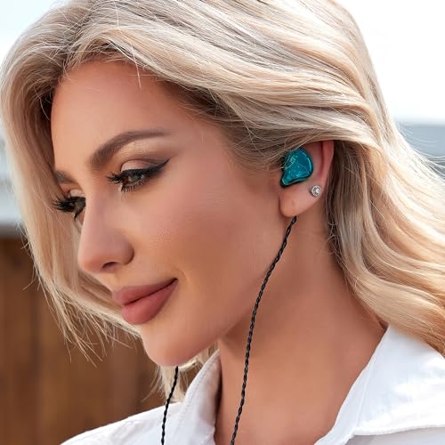 YINYOO CCZ Melody Gaming Earbuds Wired in Ear Hearphones with Microphone IEM HiFi Bass with 1DD 1BA Hybrid, Detachable Cable for Smartphones/PC/Tablet/Gaming/Video/Music/Calling (Green, with mic) - color: Green, size: 3.5mm-With Microphone, style: 3.5mm-W