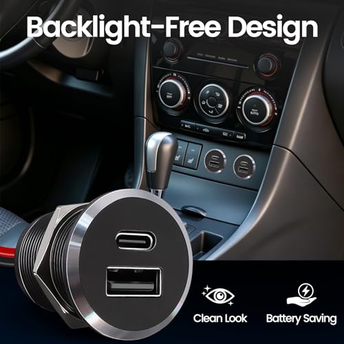 Aluminum 12V USB Outlet, Dual Port Fast Charging Car Charger - color: Small Version*2