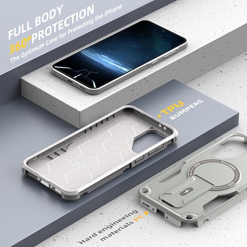 for Galaxy A37/A36-5G Case Military-Grade Dropproof Phone/Invisible Kickstand with MagSafe/HD Screen Protector, Protective Magnetic Phone Cover for Samsung Galaxy A37 4G/5G&A36 5G (Gray) - color: Gray