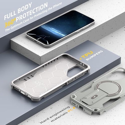 for Galaxy A37/A36-5G Case Military-Grade Dropproof Phone/Invisible Kickstand with MagSafe/HD Screen Protector, Protective Magnetic Phone Cover for Samsung Galaxy A37 4G/5G&A36 5G (Gray) - color: Gray