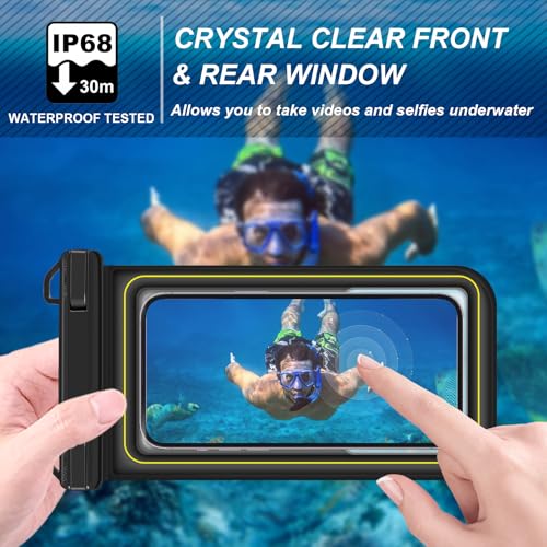 IP68 Waterproof Phone Pouch Floating, Up to 6.7",Black - color: Black, size: Up to 6.8"