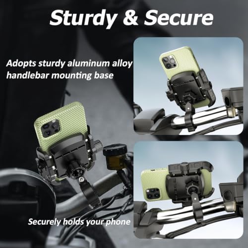 LOKTENWO Bike Motorcycle Phone Mount with Aluminum Alloy Mounting Base