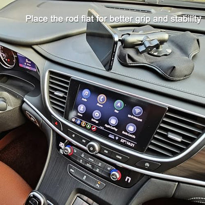 VAUBORTTI Magnetic Phone Holder for Desk&Car Dash,Aluminum Arm, Non-Slip Beanbag Base, 360° Rotation at 3 Points, Compatible with MagSafe iPhone 12-16 Series, Fits RAM B Size 1" Ball