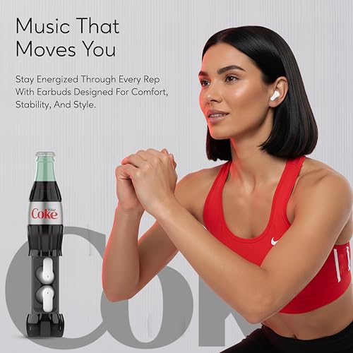 Diet Coke Bottle Shaped Wireless Earbuds – Bluetooth 5.0 Headphones with Built-in Mic, Voice Assistant Compatibility, 9H Playtime, HD Stereo Sound, Noise Cancelling – Compatible with Apple & Android - color: Grey