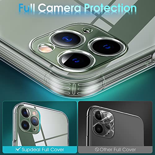 Supdeal Crystal Clear Case for iPhone 11 Pro, [Not Yellowing] [Camera Protection] [Military Grade Drop Tested] Transparent Shockproof Protective Soft Silicone Slim Cover, 5.8 inch, Transparent - color: Transparent, size: iPhone 11 Pro
