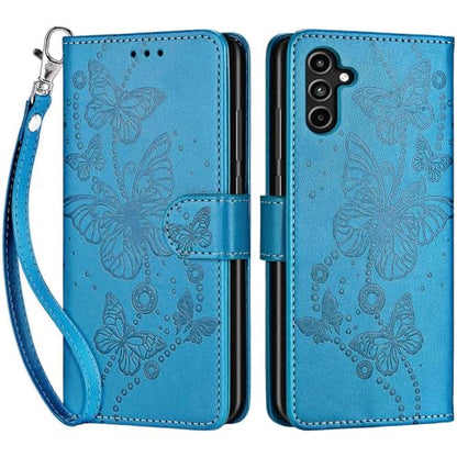 for Samsung Galaxy A15 5G Wallet case, Blue-Butterfly | 3 Card Holders, Kickstand, Shockproof TPU Shell, PU Leather, Magnetic Closure, Protective Flip Folio Cover, Women - color: 8