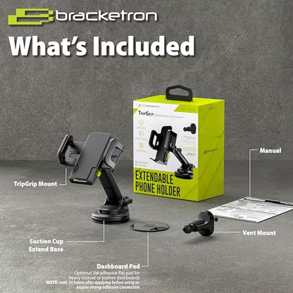 Bracketron TripGrip Car Phone Mount, Dashboard Vent & Window Phone Holder - style: Window, Dash & Vent Mount