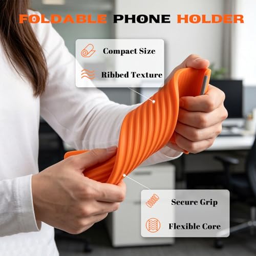 2PCS Flexible Silicone Phone Holder Flexible Silicone Phone Stand Orange*2