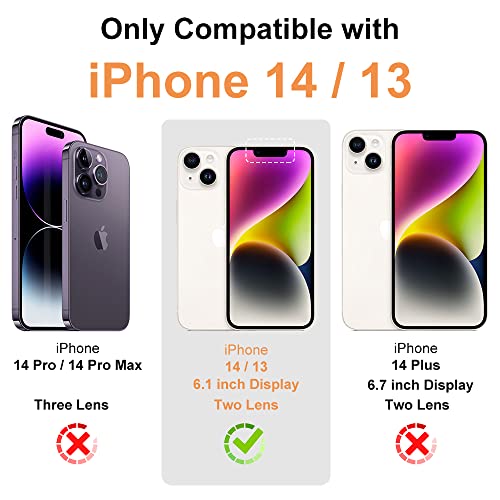 for iPhone 14, iPhone 13 Clear Card Case, Protective Shockproof TPU Slim Wallet Phone Case with Card Holder - size: iPhone 14 / 13