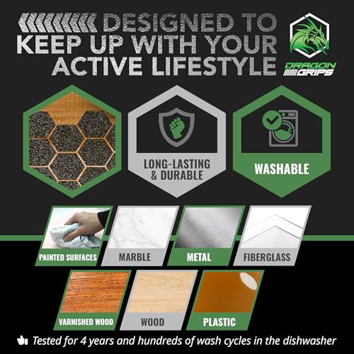 Dragon Grips 5"x7" Multi-Purpose Rubber Grip Tape, Black, Pack of 2 - color: Black, size: 5x7 (Pack of 2)