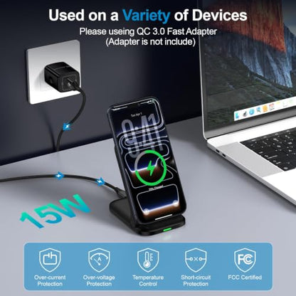 Foldable Wireless Charger Samsung S26 Ultra Wireless Charging Station 15W - color: Black
