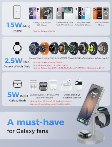 Aeinidi Super Fast Strong Magnetic Wireless Charger for Samsung - color: Titanium Gray, size: 15W