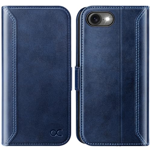 OCASE for iPhone 17e/iPhone 16e Wallet Case, Card Holder, Retro Blue | RFID Blocking, Kickstand, Magnetic Closure, PU Leather Flip Folio, Shockproof TPU Shell, Protective Phone Cover (6.1") - color: Retro Blue