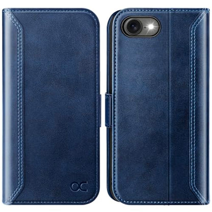 OCASE for iPhone 17e/iPhone 16e Wallet Case, Card Holder, Retro Blue | RFID Blocking, Kickstand, Magnetic Closure, PU Leather Flip Folio, Shockproof TPU Shell, Protective Phone Cover (6.1") - color: Retro Blue
