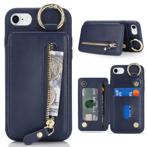 Ｈａｖａｙａ Flip Wallet Case for iPhone SE 3rd & 2nd Gen iPhone 8 & 7 - Blue - color: Blue-Ring, size: iPhone SE 3rd & 2nd Gen & 8 & 7 Case