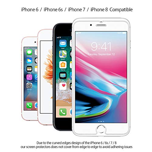 2 Pack Glass Screen Protector for iPhone 6, 6s, 7 and 8 | 9H Premium Tempered Glass, Lifetime Replacement, Ultra Clear, Scratch Resistant, Phone Case Compatible, Screen Saver - size: iPhone 6, 6s, 7, 8