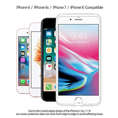 2 Pack Glass Screen Protector for iPhone 6, 6s, 7 and 8 - size: iPhone 6, 6s, 7, 8