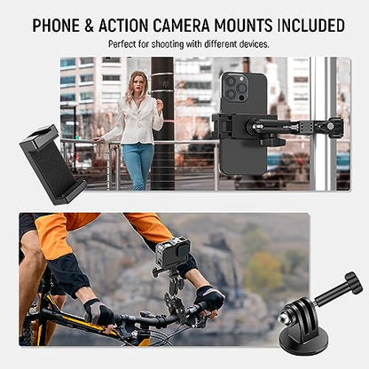 NEEWER Super Clamp with 3" Dual Ballhead Magic Arm, Cold Shoe, ST83 - style: ST83