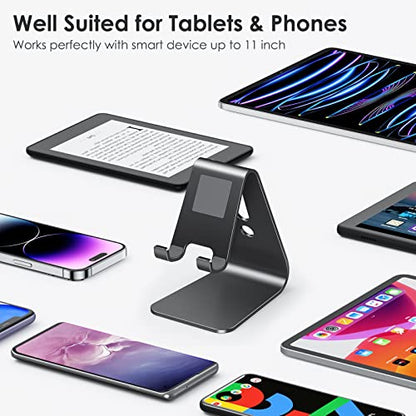 OMOTON C1 Upgraded Aluminum Cell Phone Stand for Desk, Durable Phone Dock - color: Black