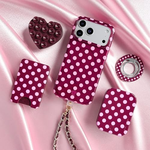 Velvet Caviar Suction Cup Phone Case Mount Compatible with MagSafe Devices Only - Magnetic Silicone Sticky Phone Grip Holder for iPhone Back of Phone - Mirror Gripper (Burgundy Heart 2.0) - color: Burgundy Heart 2.0