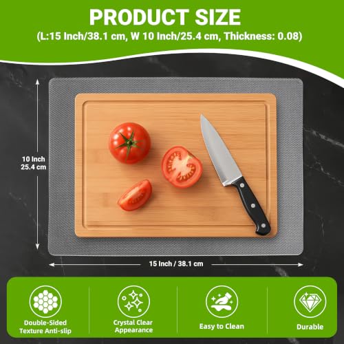Translucent 10" x 15" Non-Slip Cutting Board Mat, Anti-Slip Cutting Board - color: Translucent