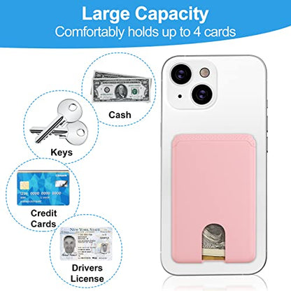 SHANSHUI 3 Pack Premium Silicone Ultra Slim Phone Wallet Stick on Phone Pocket Fit Almost All Smartphones - Black, Grey, Pink - color: Black, Pink, Grey x 3 PCS