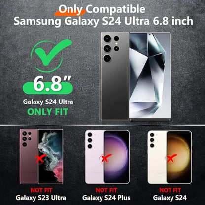 Battery Case for Galaxy S24 Ultra, Powerful 12000mAh Extended Portable Protective Charging Cover Backup Compatible with Galaxy S24 Ultra Wireless Charger Case with 1x Screen Protector & 1x Cable-Black - size: Galaxy S24 Ultra