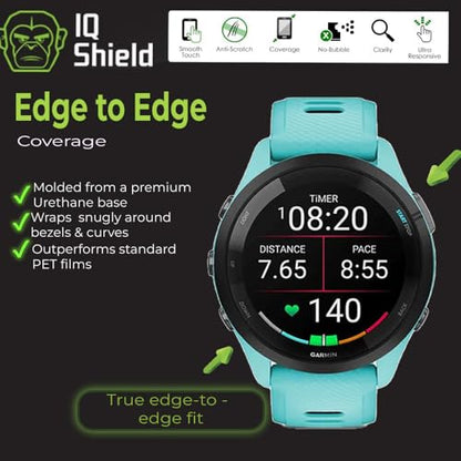IQShield 6 Pack Screen Protector for Garmin Forerunner 265 (46mm), Easy Install, Ultra Thin, Anti-Scratch, Anti-Bubble, Clear TPU Film