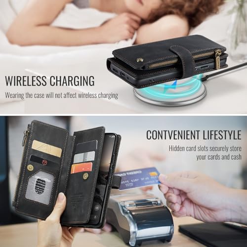 Google Pixel 10/Pixel 10 Pro 5G Wallet Case with Card Holder,Black - color: Black, size: Pixel 10/10 Pro 6.3 Inch
