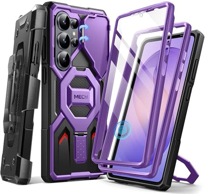 TONGATE Magnetic Stand for Samsung Galaxy S26 Ultra Case, Compatible with Magsafe, [Camera Cover & 2 Front Frames][Military Drop Protection] S26 Ultra Case Built-in Screen Protector & Belt Clip,Purple - color: Purple