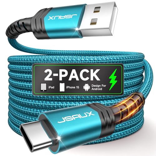 JSAUX USB C Cable [2-Pack 6.6ft], USB A to USB C for iPhone, Samsung, Green - color: Green, size: 6.6ft+6.6ft