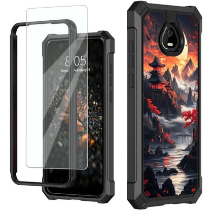 for Schok Volt Sv67q Sv67332 Case with Screen Protector, Military Grade Drop Protection, Dual Layer Hybrid Shockproof Protection TPU Phone Case for Schok Volt Sv67q, Ancient Building - color: Ancient Building