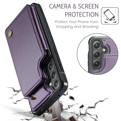 Kowauri for Samsung Galaxy S23 FE Case, PU Leather Wallet Case for Women Men with RFID Blocking Card Holder Slot Magnetic Closure Shockproof Protective Phone Cover for Samsung Galaxy S23 FE,Purple - color: Purple