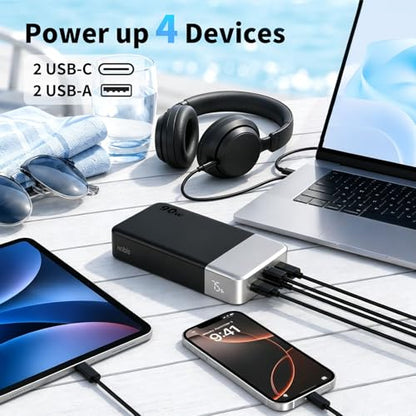 NOBIS 90W Portable Charger 20000mAh Laptop Power Bank Fast Charging - color: Black