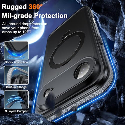 Oterkin Magnetic Stand for iPhone Air Case Waterproof IP68, Black - color: Black, size: iPhone Air 6.5''