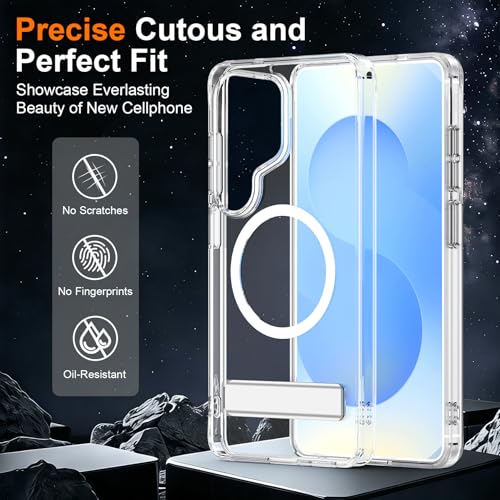 for Samsung Galaxy S26 Ultra Case with Kickstand,Shockproof Phone Case with Stand,Camera Frame with Raised Protection,Anti-Skid Case Phone Fits for Magsafe for Galaxy S26 Ultra Cover,6.9"-Clear - color: Clear
