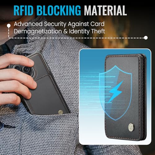Wallet Case for iPhone 16 Pro Max Compatible with MagSafe for Men Women, Detachable Magnetic Wallet Phone Case with Card Slot Holder RFID Blocking for iPhone 16 Pro Max 6.9 inch (Black) - color: Black