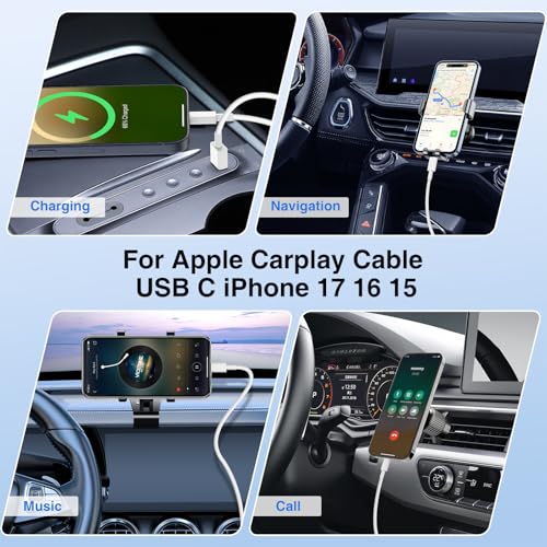 48W USB C Car Charger, Dual Port USB-C & USB-A Car Fast Charging Adapter - color: White, size: 3ft