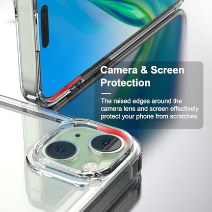 for iPhone 15 Plus Clear Bumper Frame No-Back Case, Slim Fit Ultra-Light Anti-Yellowing Transparent Protection Heat Dissipation Bezel Phone Cover Case 6.7" 2023 - color: Clear, size: iPhone 15 Plus