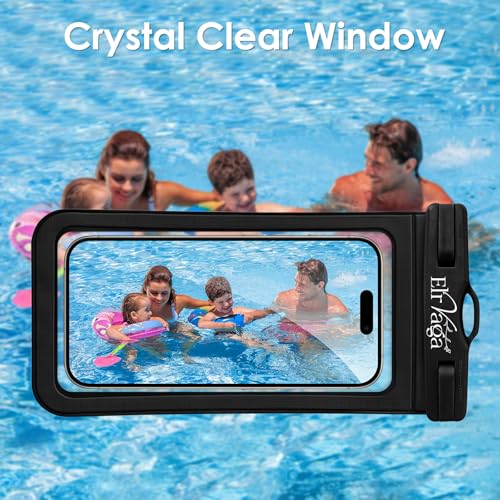 2 Pack IPX8 Waterproof Phone Pouch for iPhone 16/15/14/13 Pro Max Plus (7.2 Inch) - Swimming, Diving, Snorkeling, Snowproof - Touchscreen Friendly Underwater Photography Dry Bag (Black&Black) - color: Black&Black
